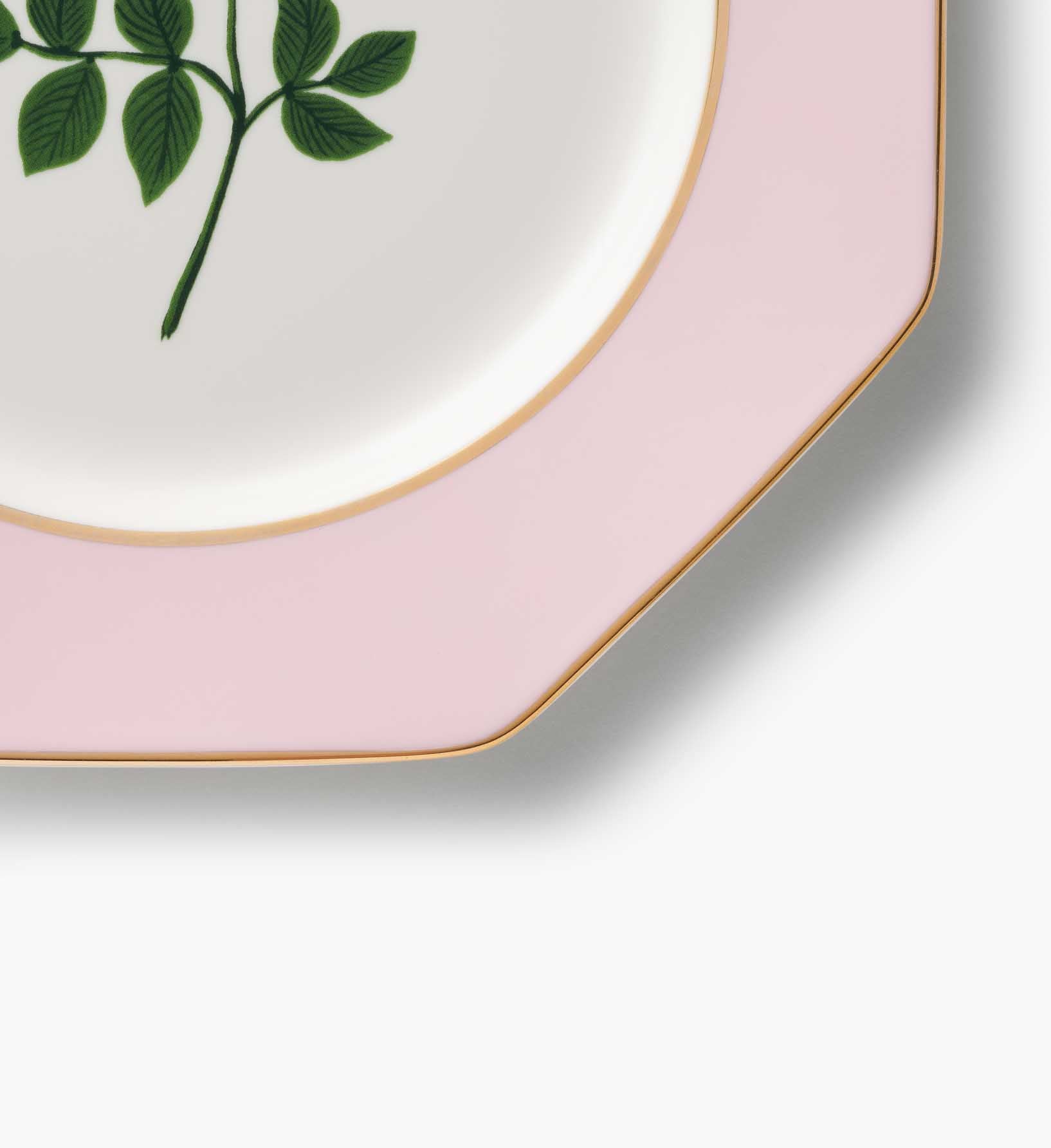 Porcelain Dessert Plate Set - Roses